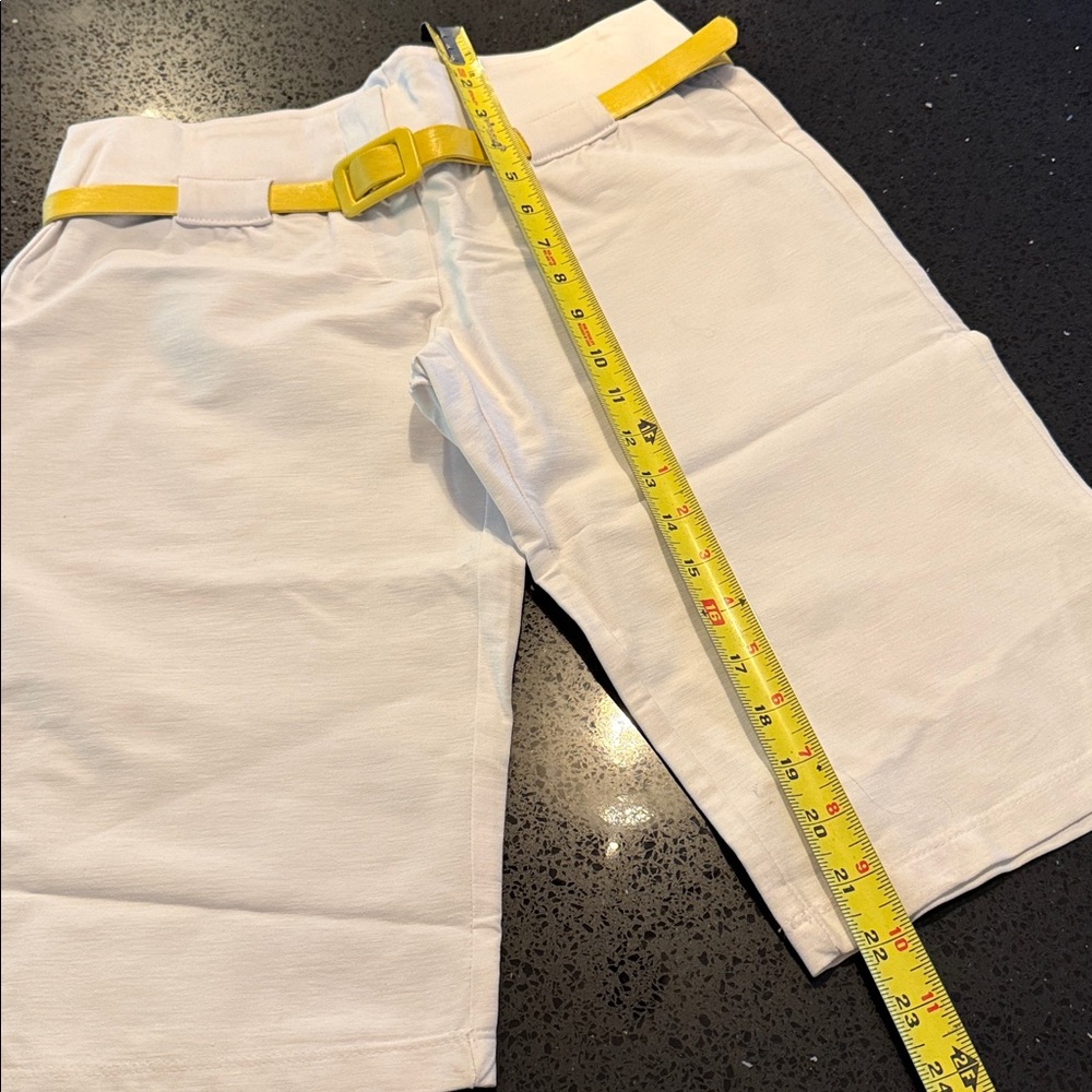 White Shorts with Yellow Belt